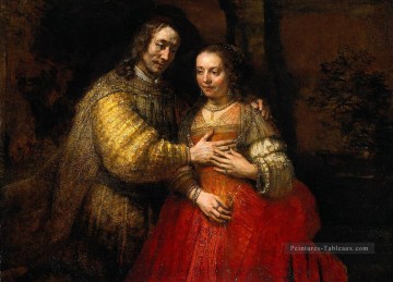 Portrait de deux figures de l’Ancien Testament connu sous le nom de la mariée juive Baroque Rembrandt Peinture à l'huile